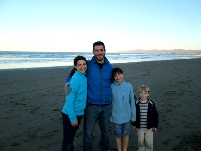 James and kids at beach
